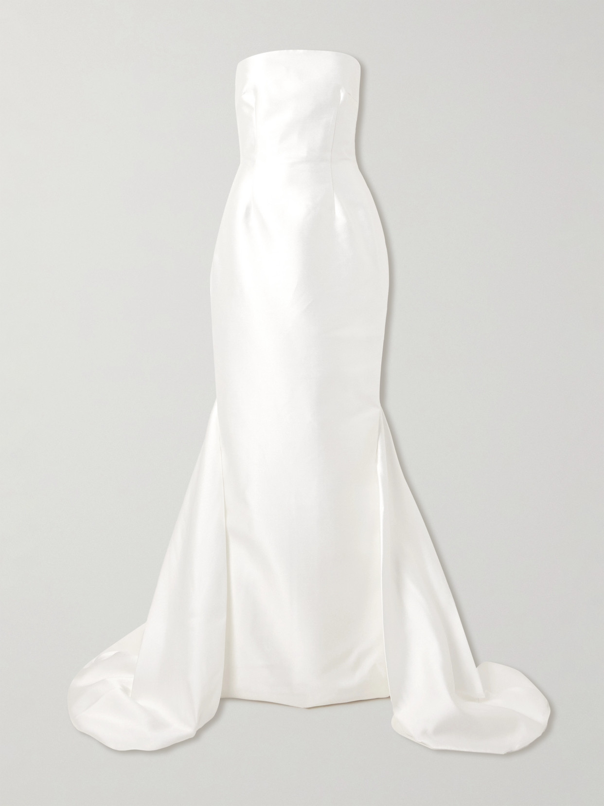 Solace London - Imani Strapless Pleated Twill Gown - Off-white