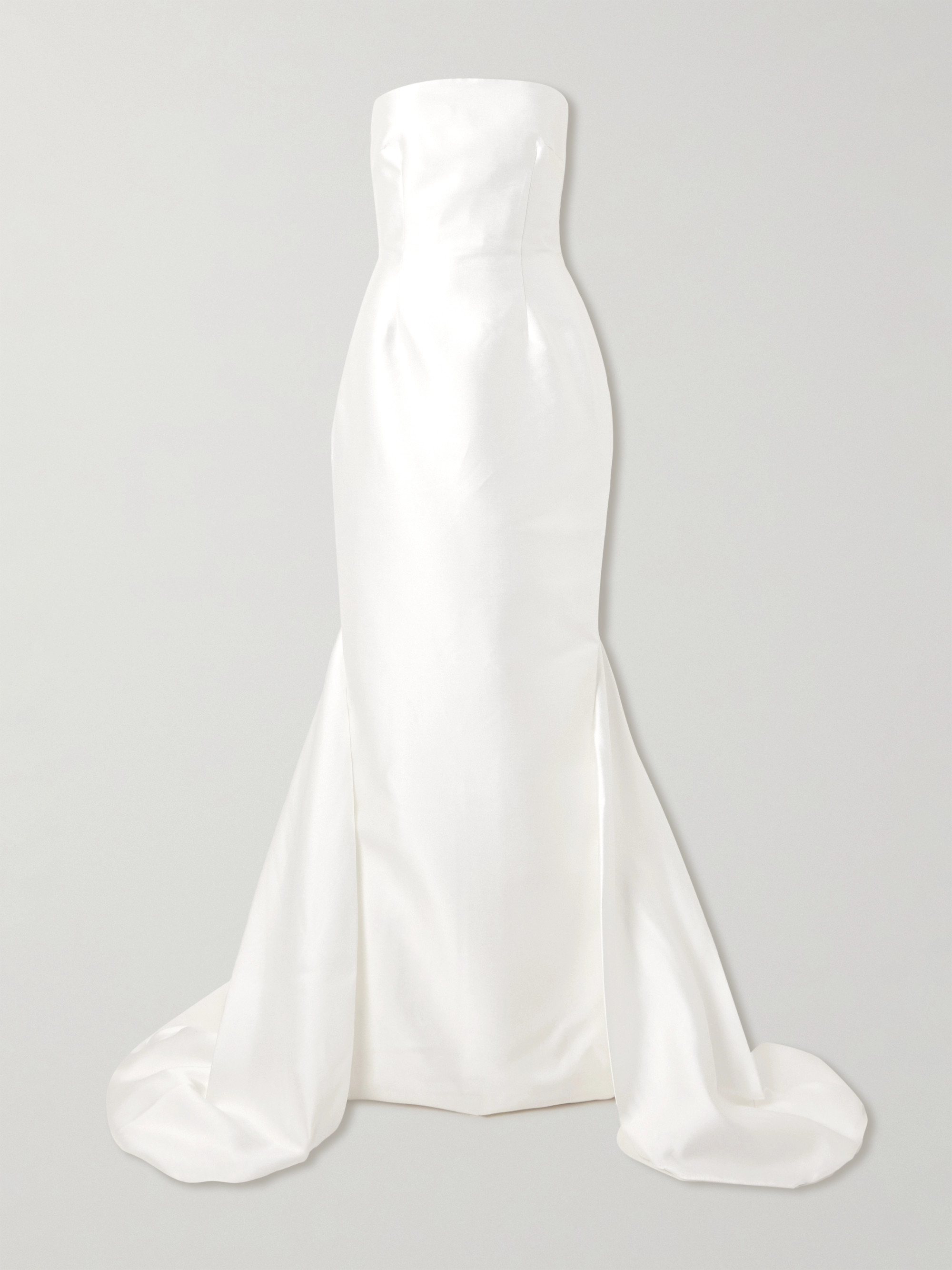 Solace London Imani strapless pleated twill maxi dress