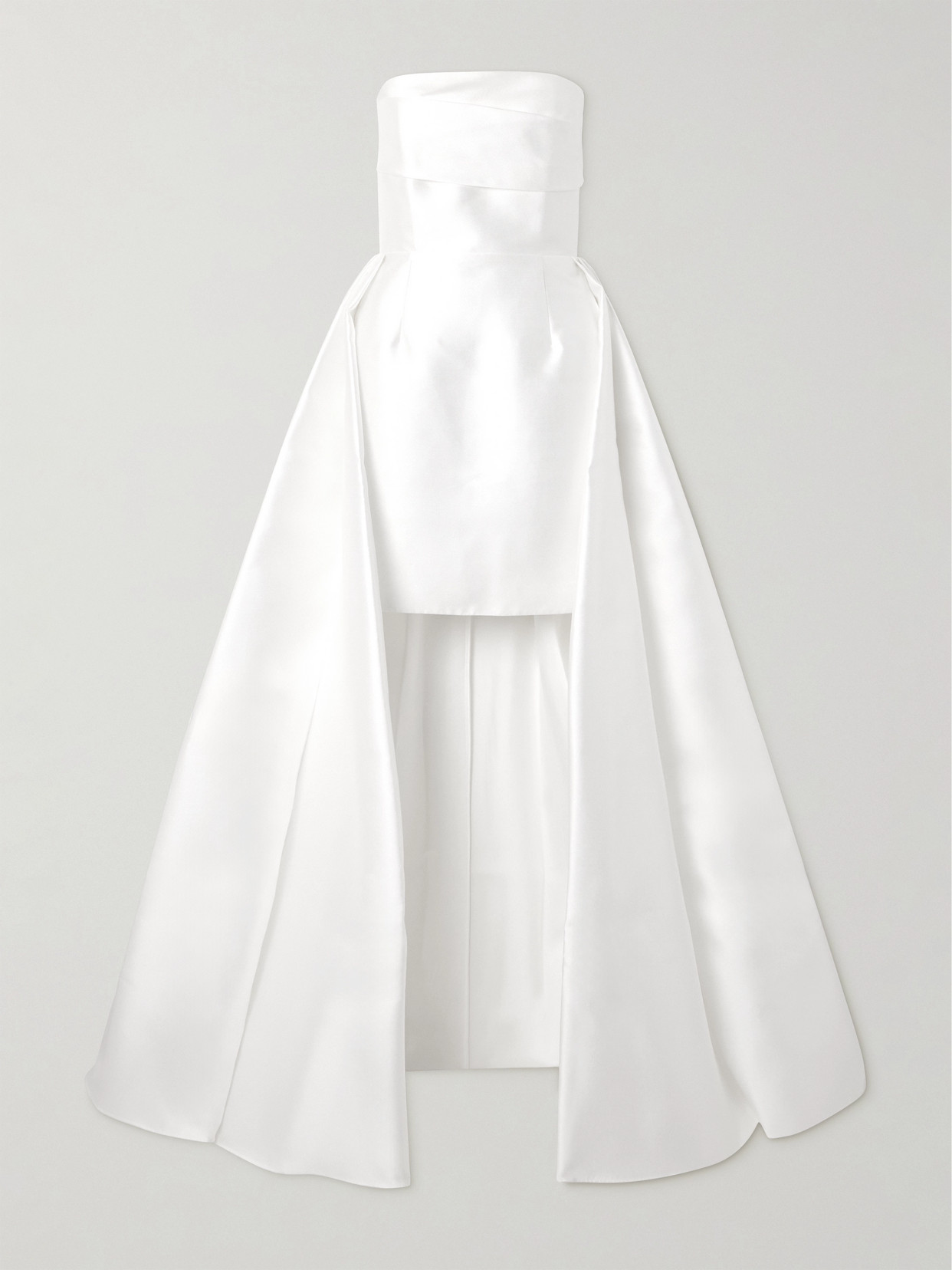 Solace London - Trina Strapless Layered Satin-Twill Gown - White