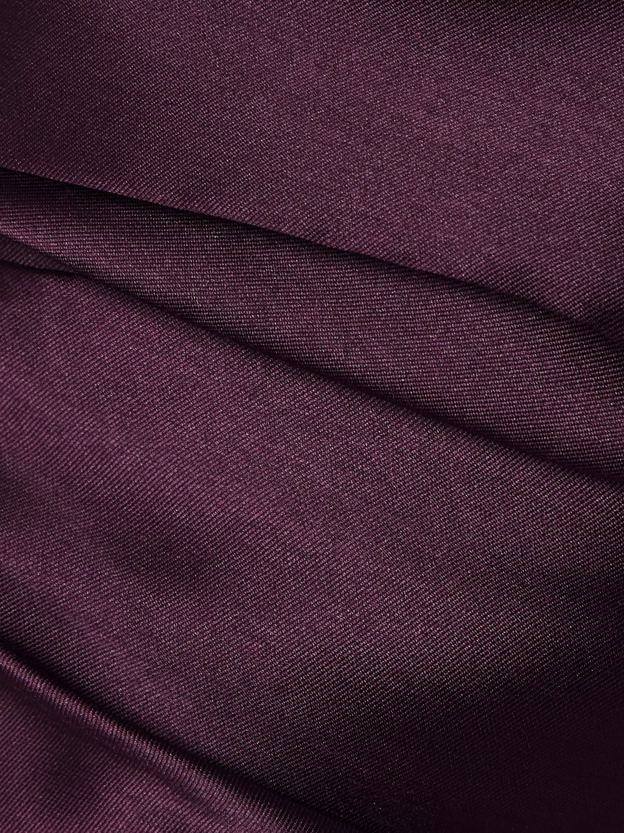 SOLACE LONDON Alba one-shoulder draped satin-twill gown