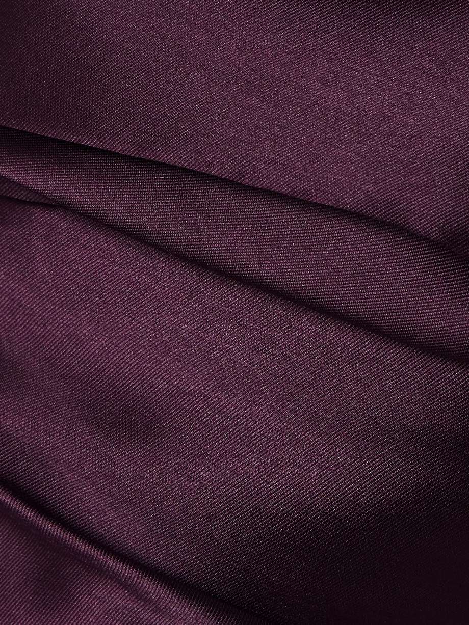 alba one-shoulder draped satin-twill gown