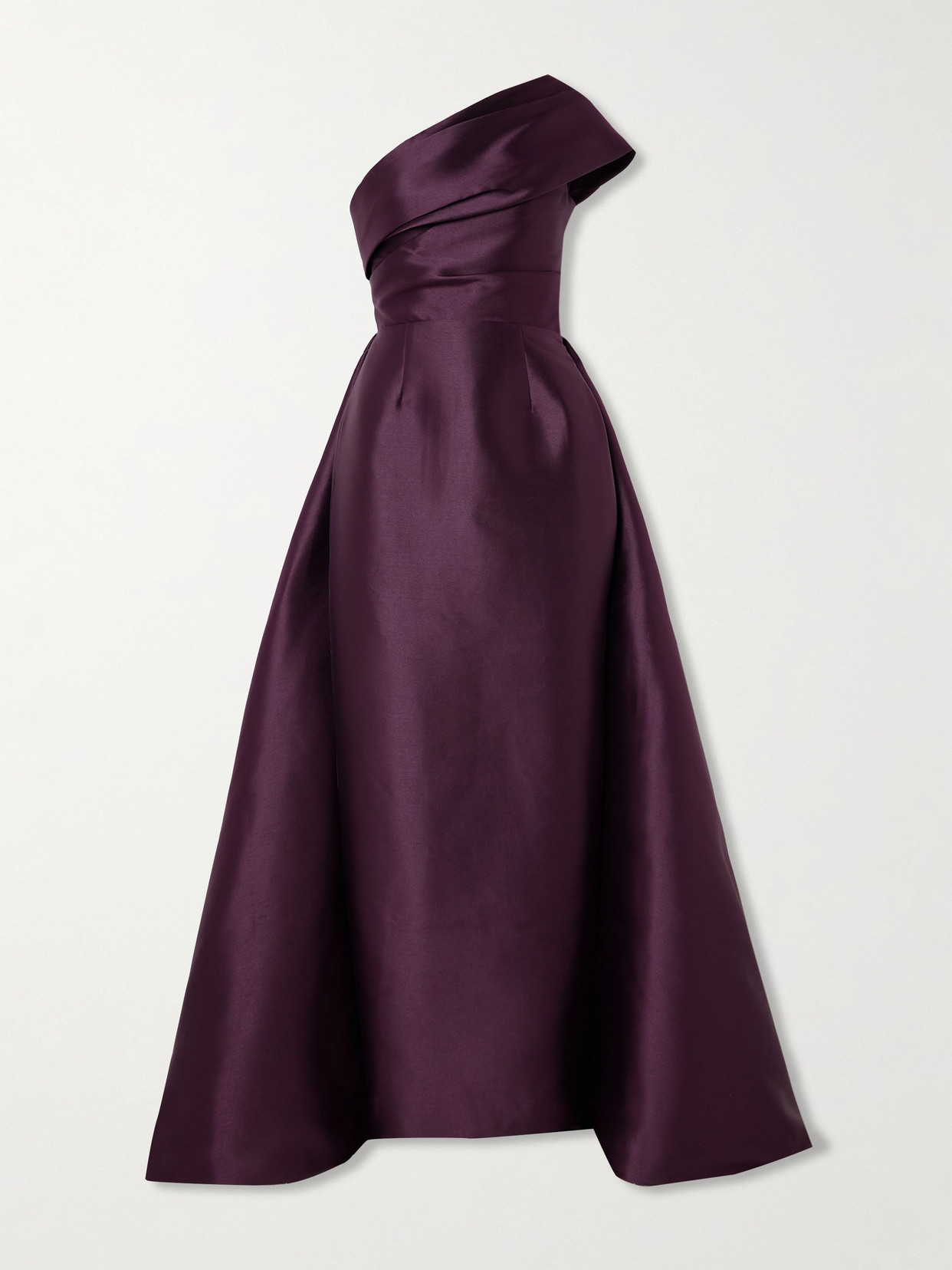 Solace London One-shoulder Twill Gown In Purple