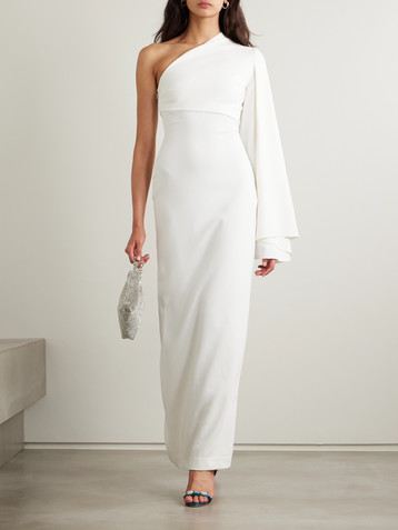 Solace London Elisa one-sleeve crepe gown