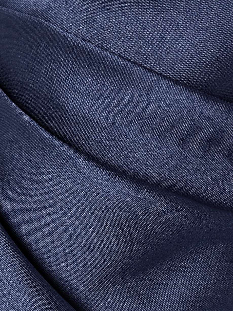 kira one-shoulder satin-twill gown