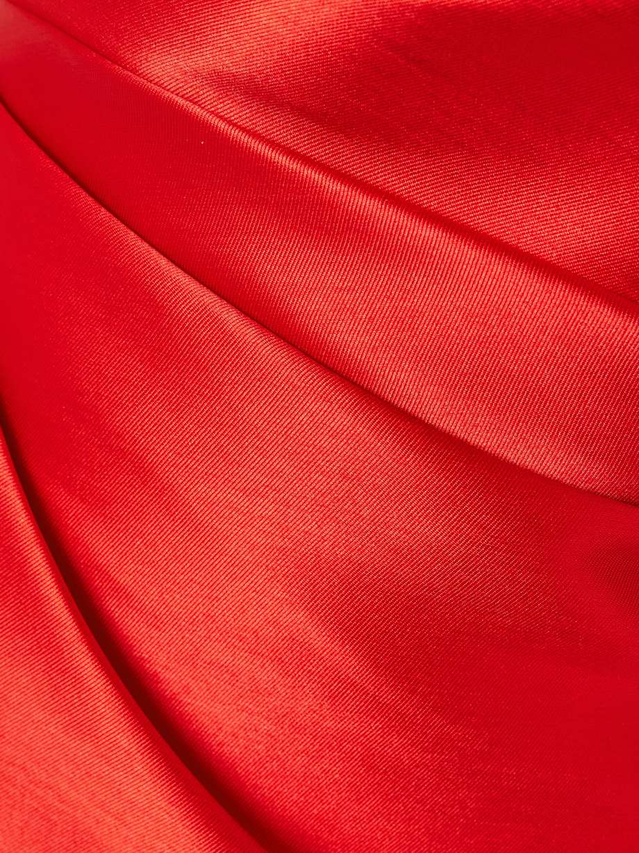 nori one-shoulder satin-twill mini dress