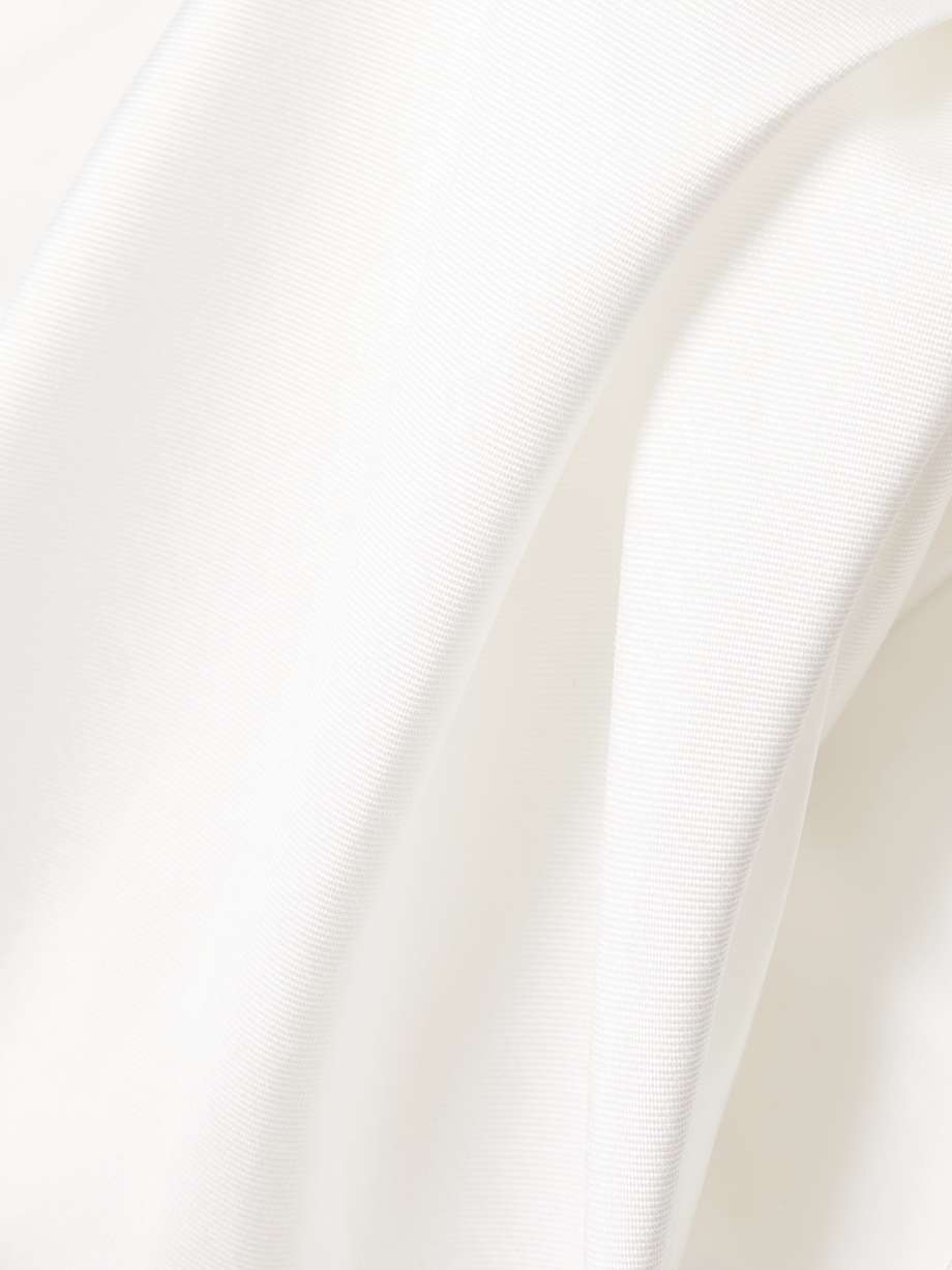 arla off-the-shoulder gathered satin-twill and crepe gown
