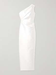 Kayla One Shoulder Satin Gown (Espresso)
