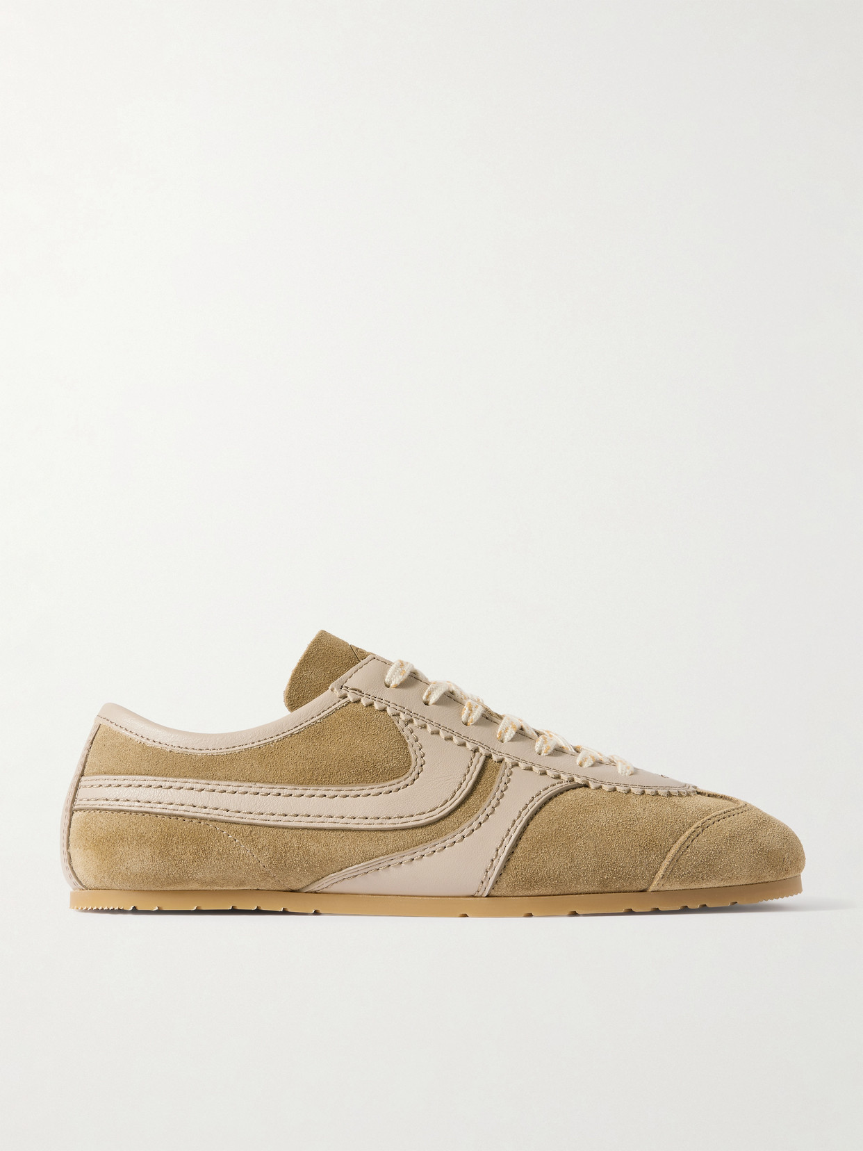 Dries Van Noten - Leather-trimmed Suede Sneakers - Neutrals