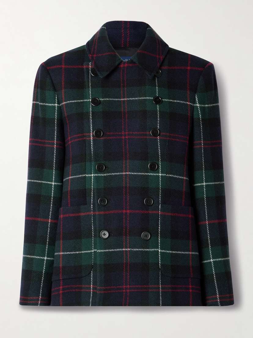Polo Ralph Lauren Checked Double-breasted Wool-blend Flannel Blazer