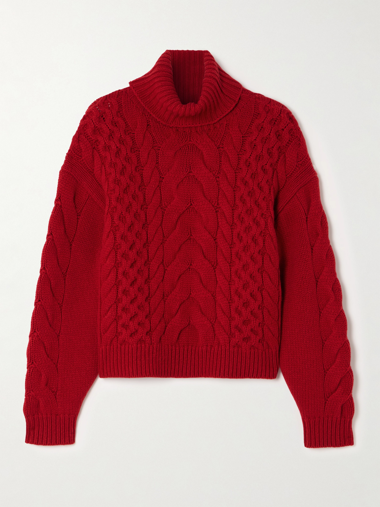 Polo Ralph Lauren - Cable-knit Wool And Alpaca-blend Turtleneck Sweater - Red