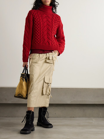 Polo Ralph Lauren Cable-knit wool and alpaca-blend turtleneck sweater