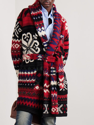 Polo Ralph Lauren Belted Fair Isle wool-blend cardigan
