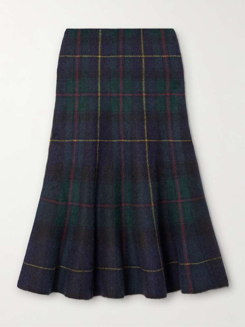 Polo Ralph Lauren Checked Wool Midi Skirt