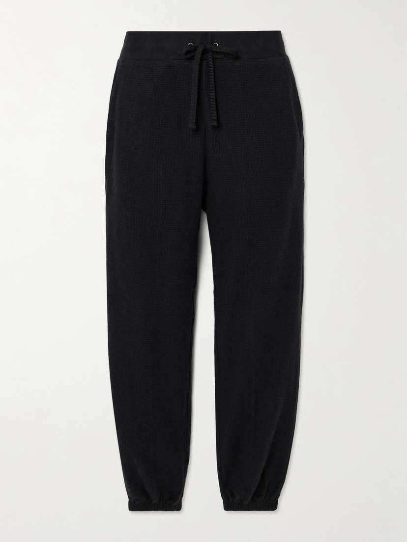 James Perse Brushed Cotton And Cashmere-blend Tapered Track Pants