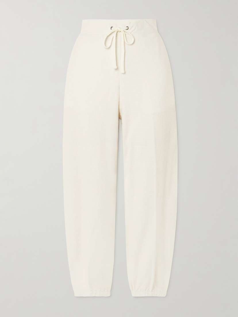 James Perse Brushed Cotton And Cashmere-blend Tapered Track Pants