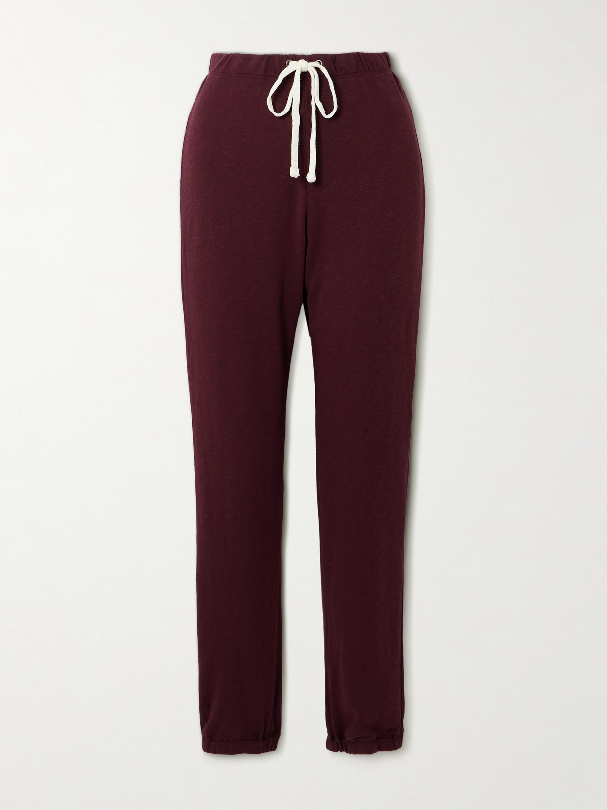James Perse Cotton-jersey Track Pants In Burgundy