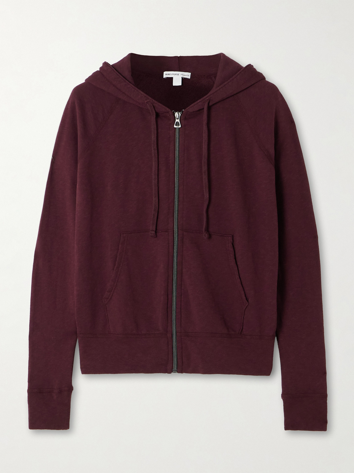 James Perse Cotton-terry Hoodie In Burgundy