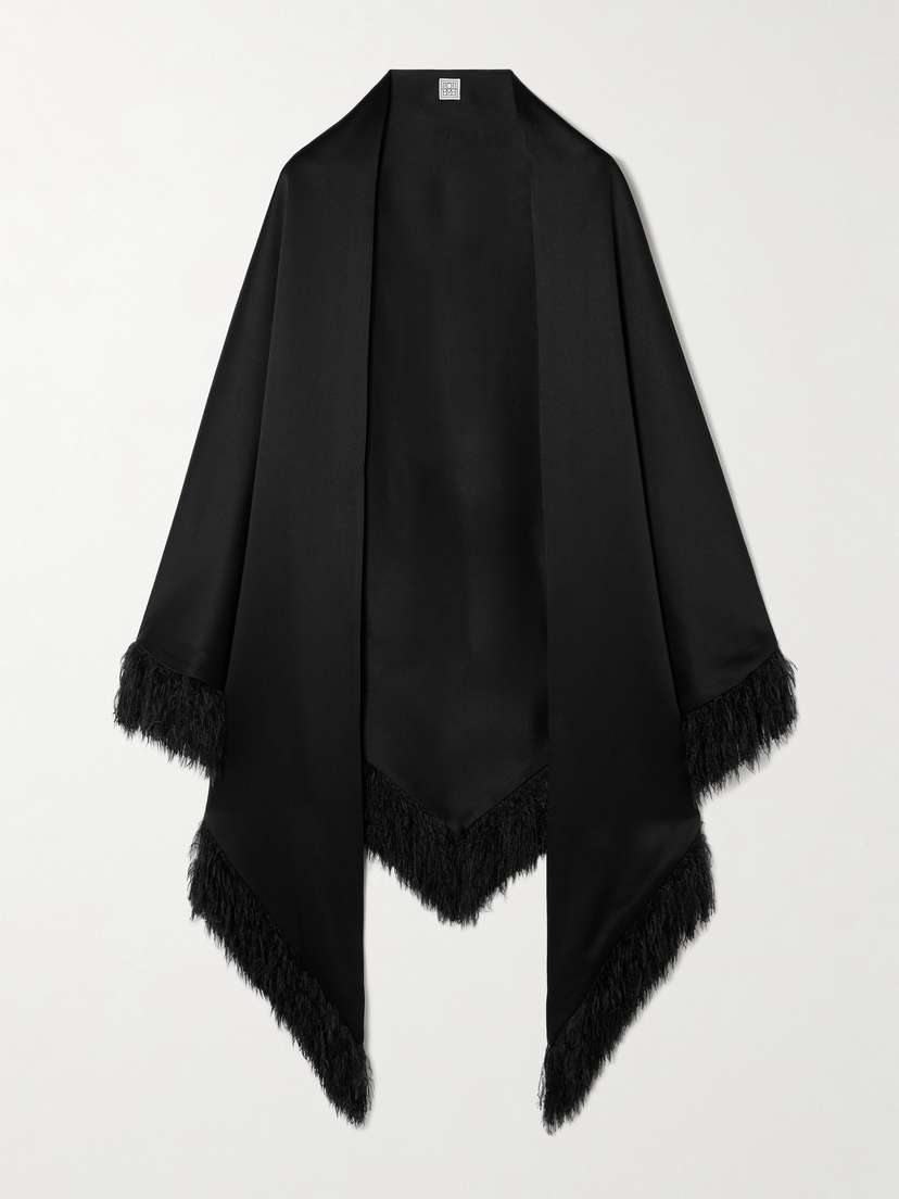 TOTEME Fringed Satin-crepe Wrap