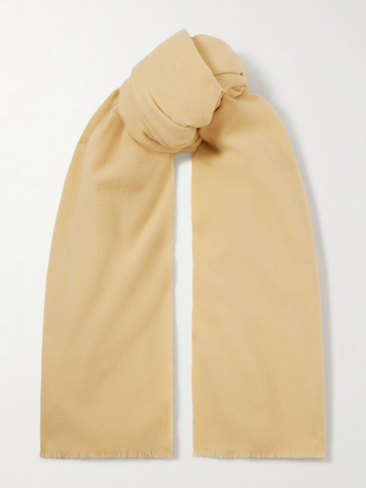 Totême Frayed Wool Scarf In Yellow