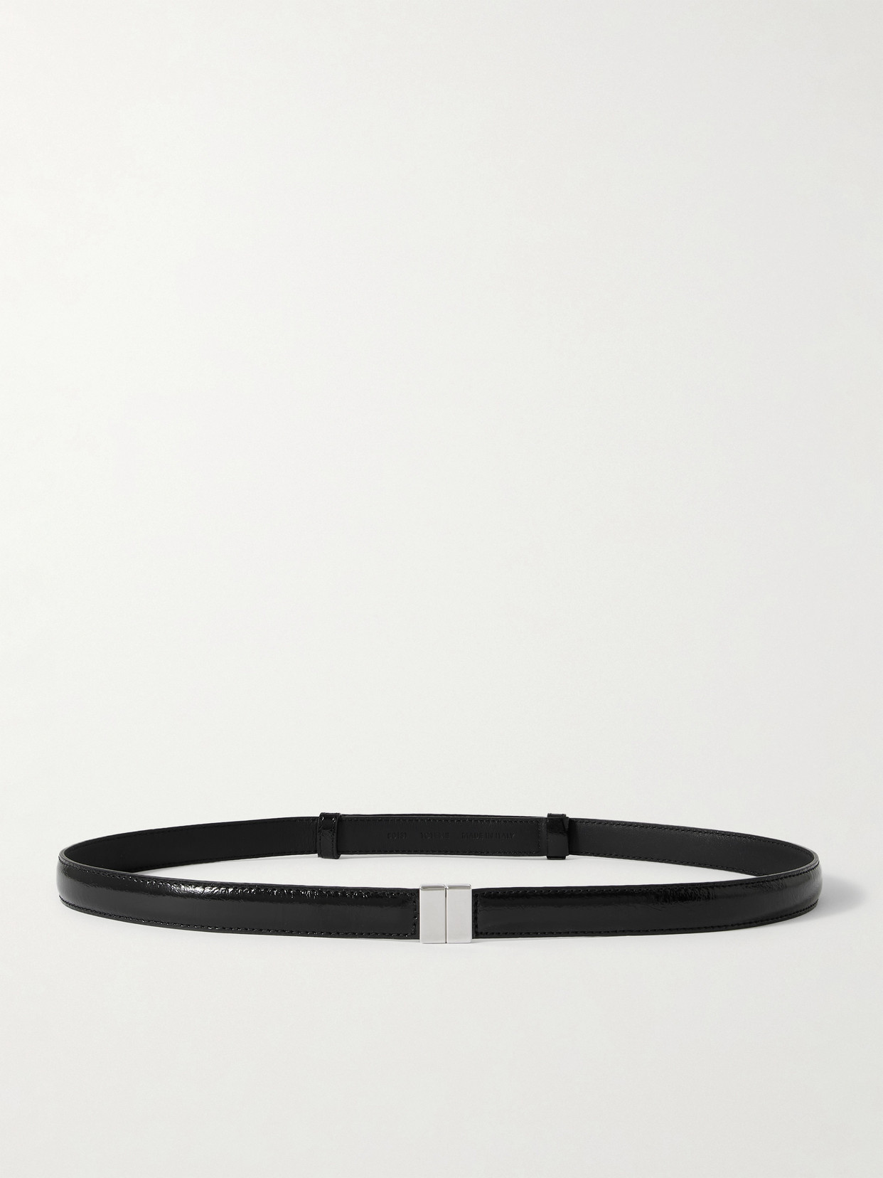 Totême Slide Glossed Leather Belt In Black