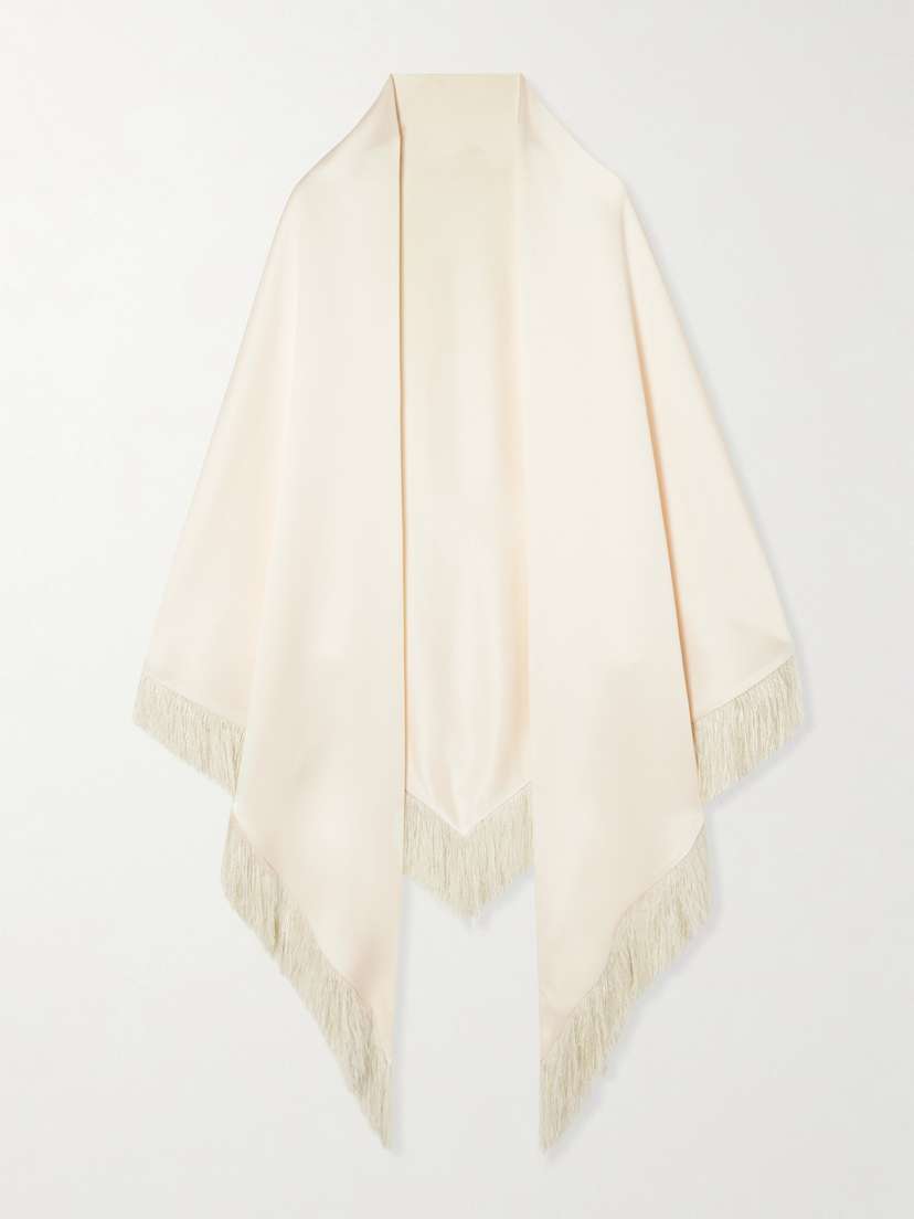 TOTEME Fringed Satin-crepe Wrap