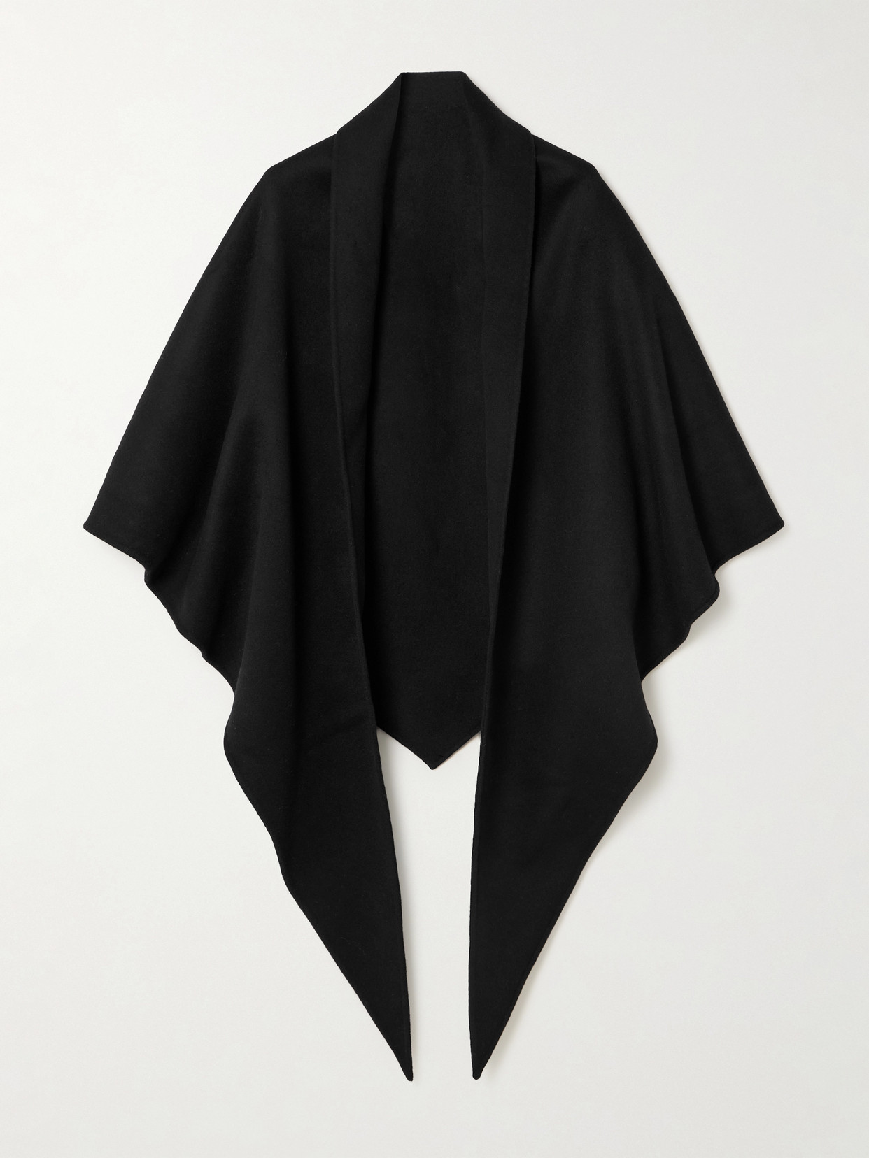 Totême Triangle Maxi Wool Scarf In Black