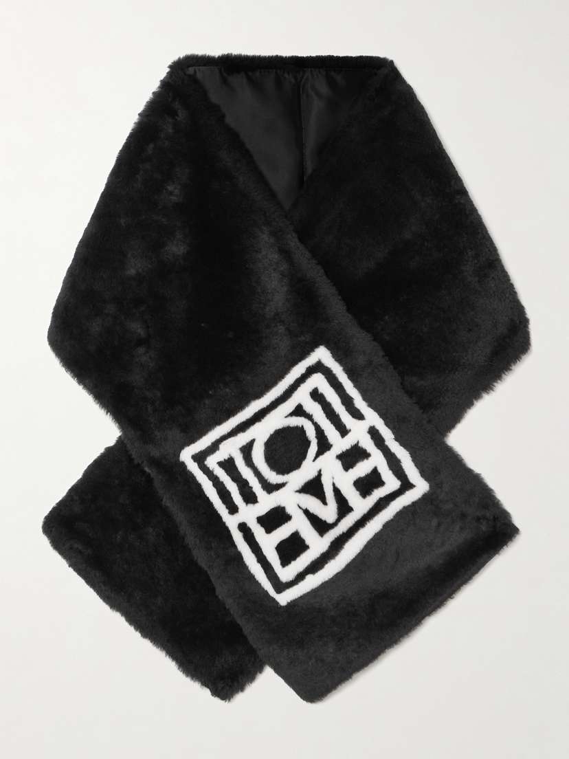 Toteme — Printed shearling scarf