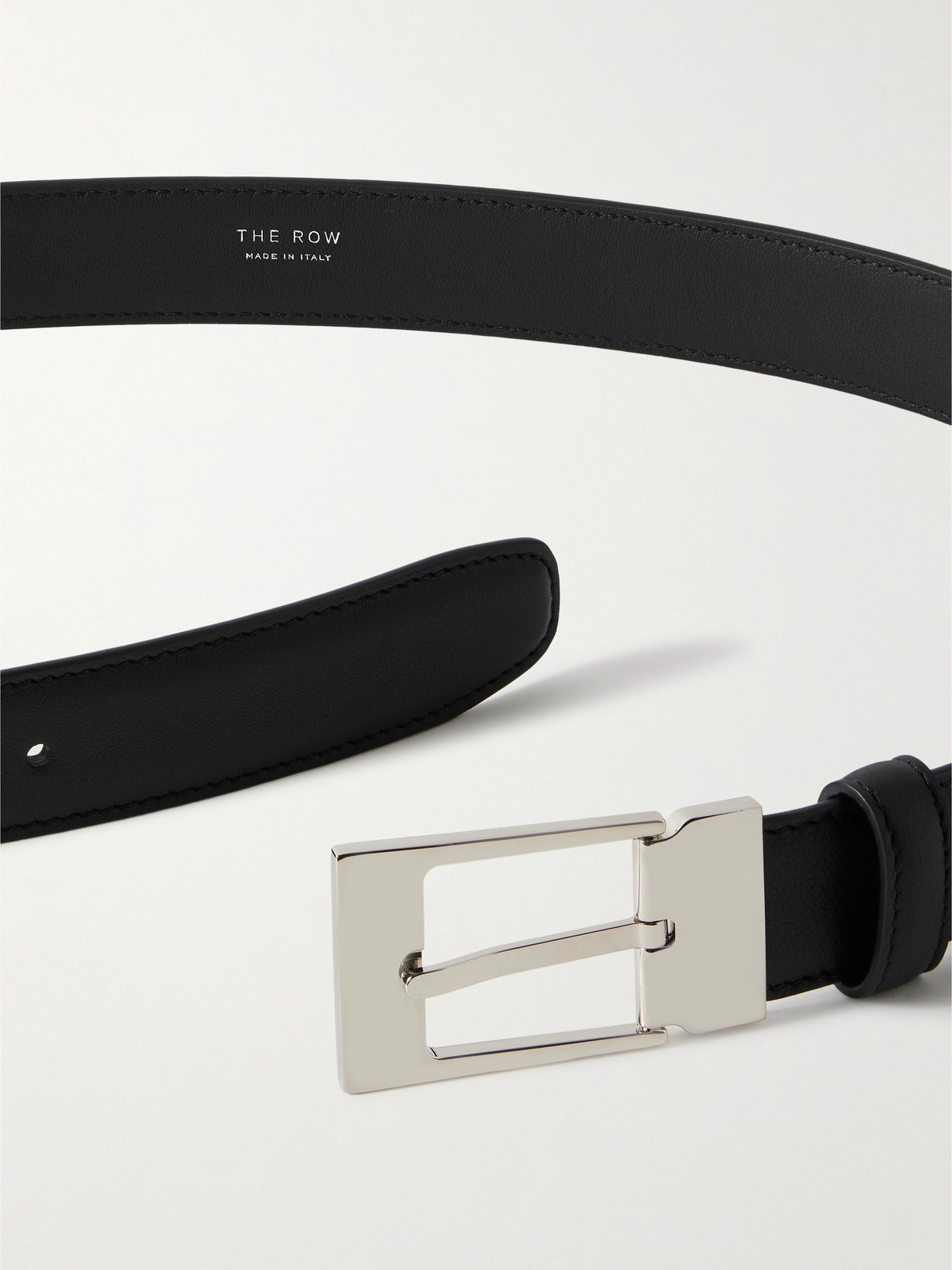The Row Leather Belt In Black