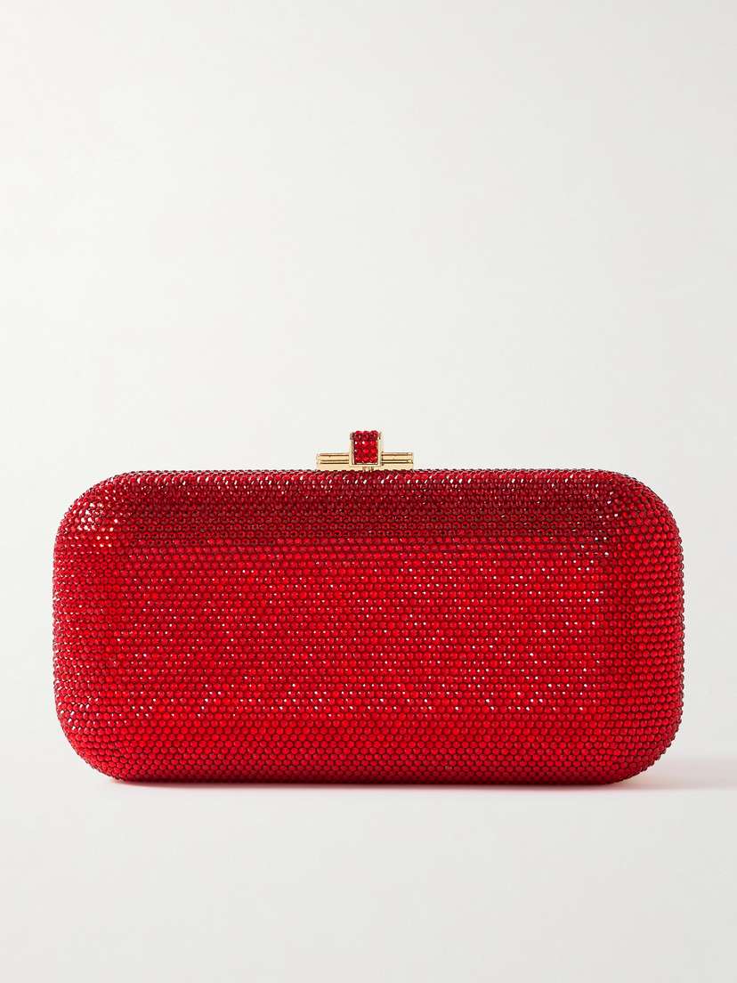 Judith Leiber Couture Long Slide Crystal-embellished Gold-tone Clutch