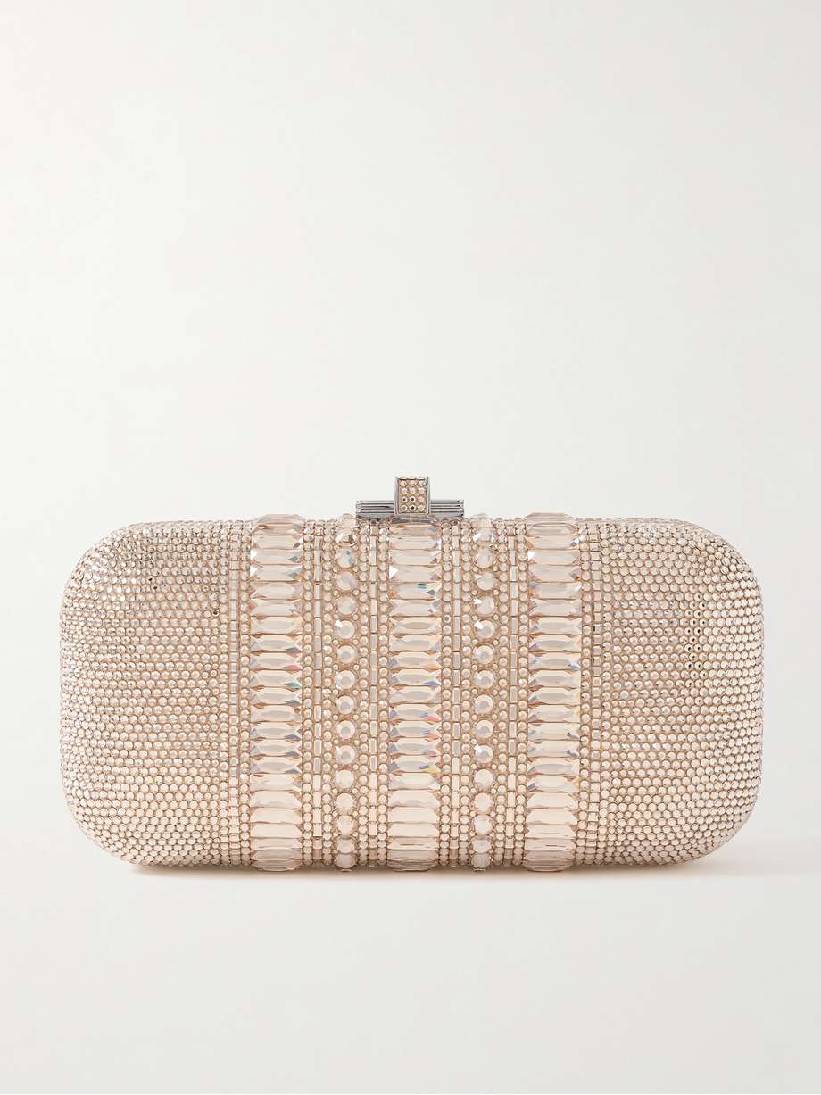 JUDITH LEIBER COUTURE Long Slide 水晶缀饰银色手拿包 | NET-A-PORTER