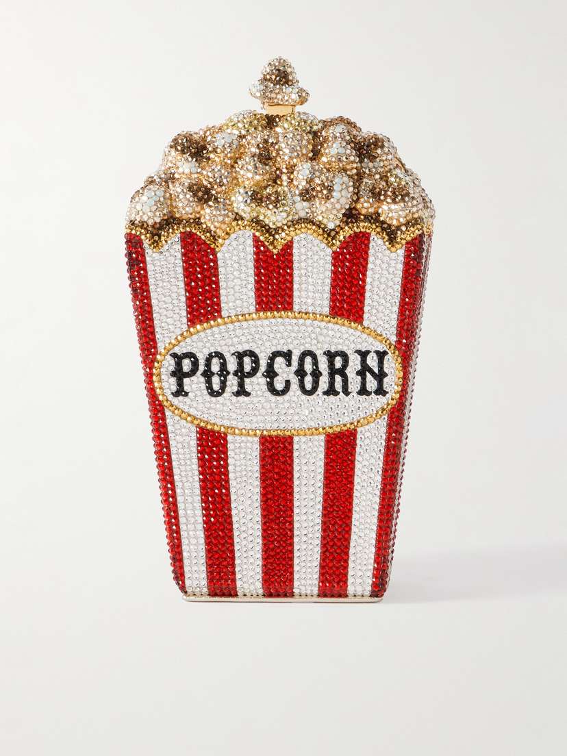 Judith Leiber Couture Popcorn Matinee Crystal-embellished Gold-tone Clutch