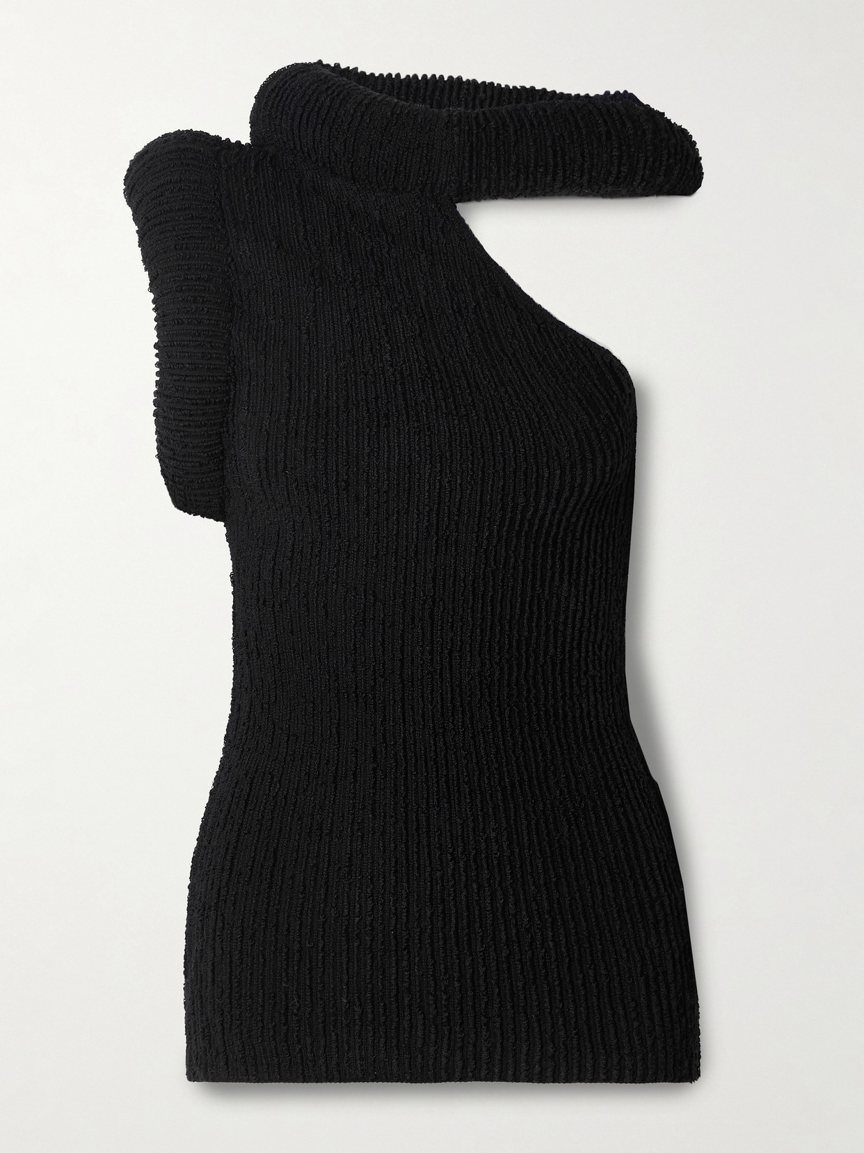 Acne Studios Padded Bouclé-knit Top In Black
