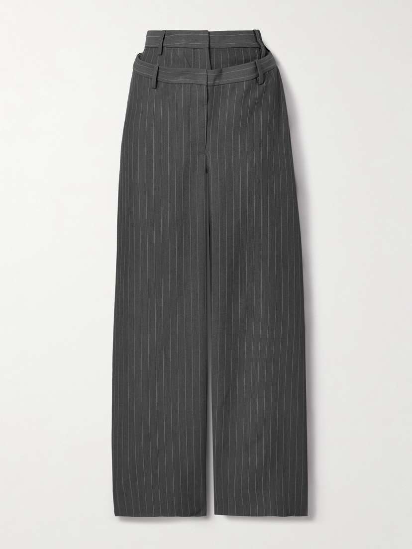 Acne Studios Layered Pinstriped Twill Wide-leg Pants