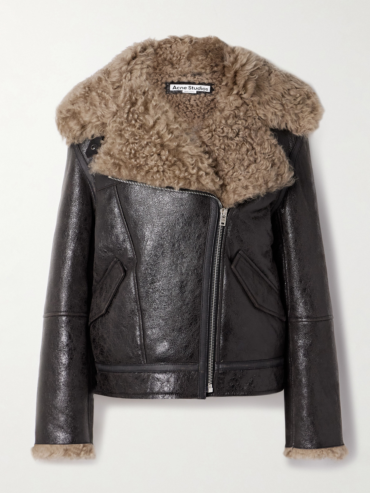 Acne Studios Shearling Jacket In Brown