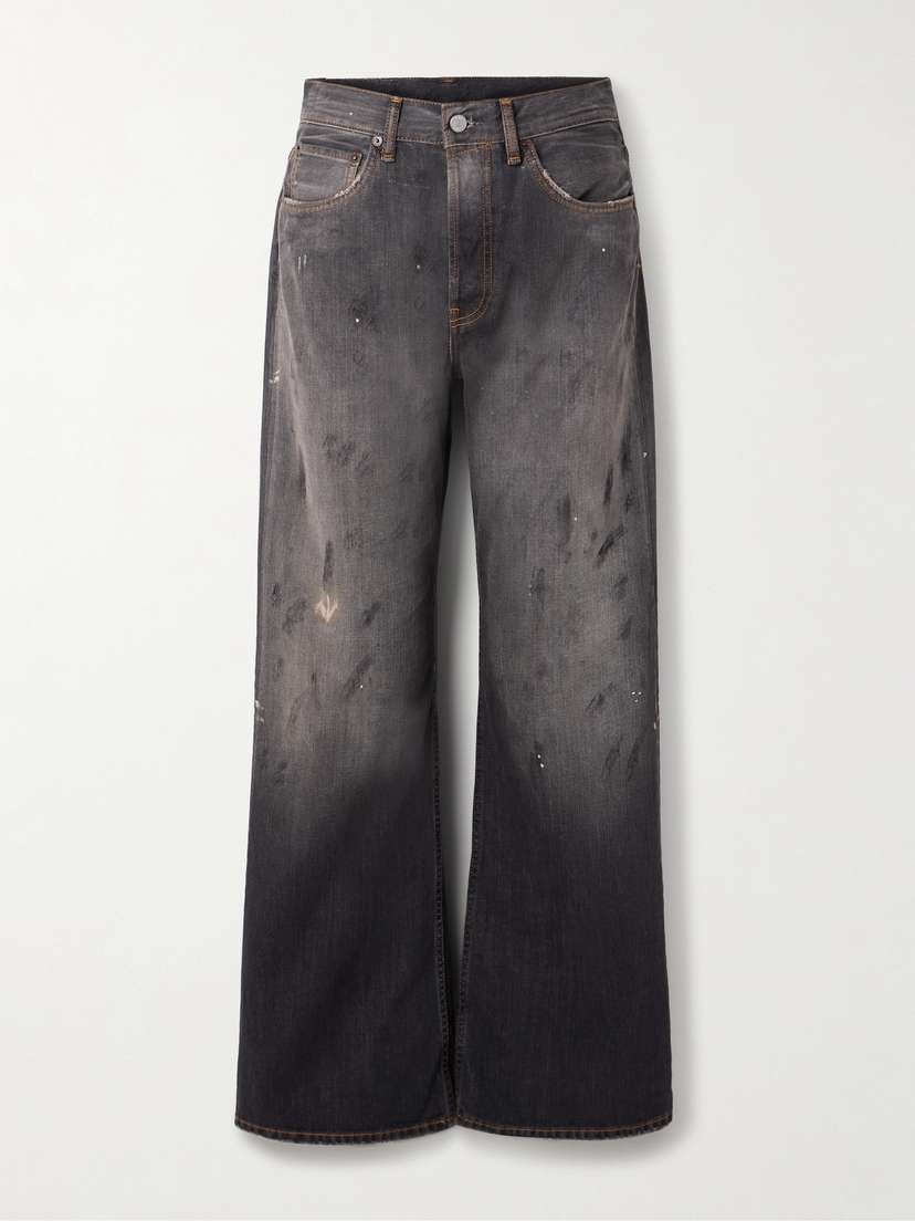 Acne Studios 2021 Distressed Low-rise Wide-leg Organic Jeans