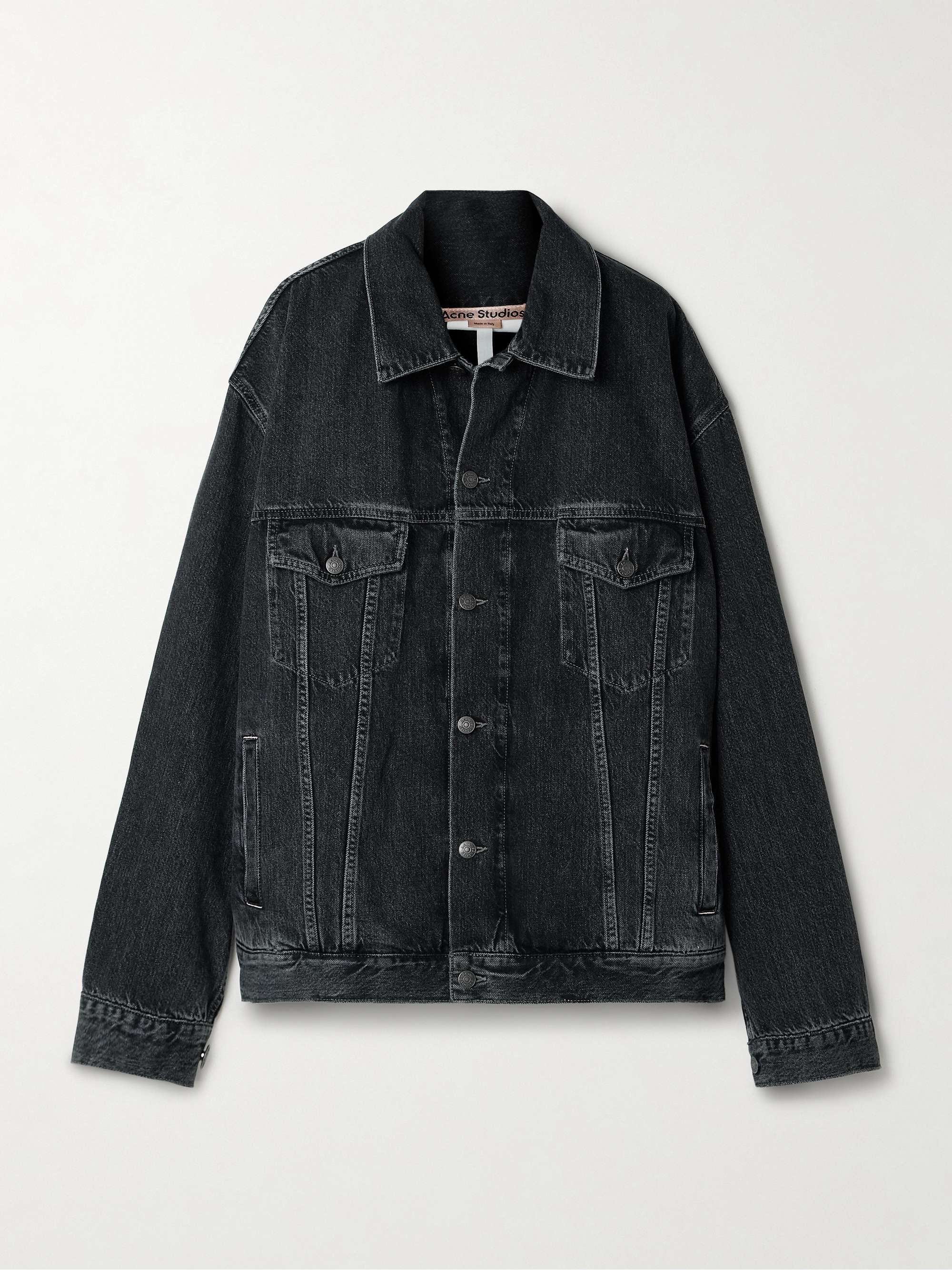 Acne Studios: Black Oversized Fit Denim Jacket | SSENSE