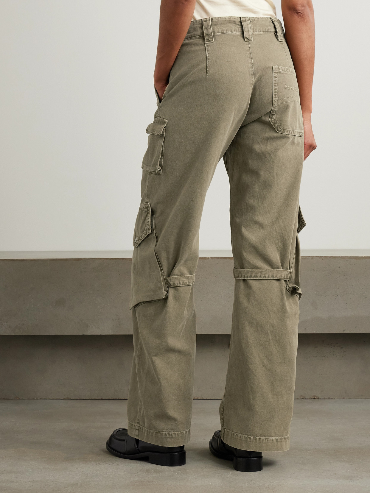 Acne Studios Cotton-canvas Cargo Pants In Green