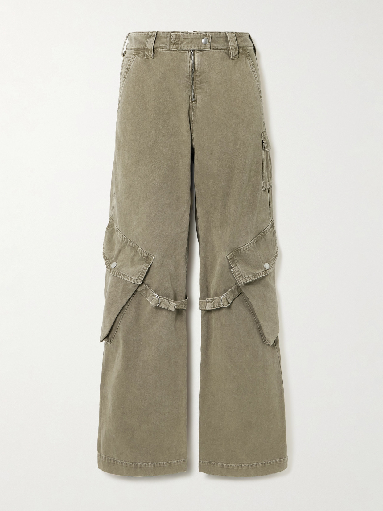 Acne Studios Cotton-canvas Cargo Pants In Green