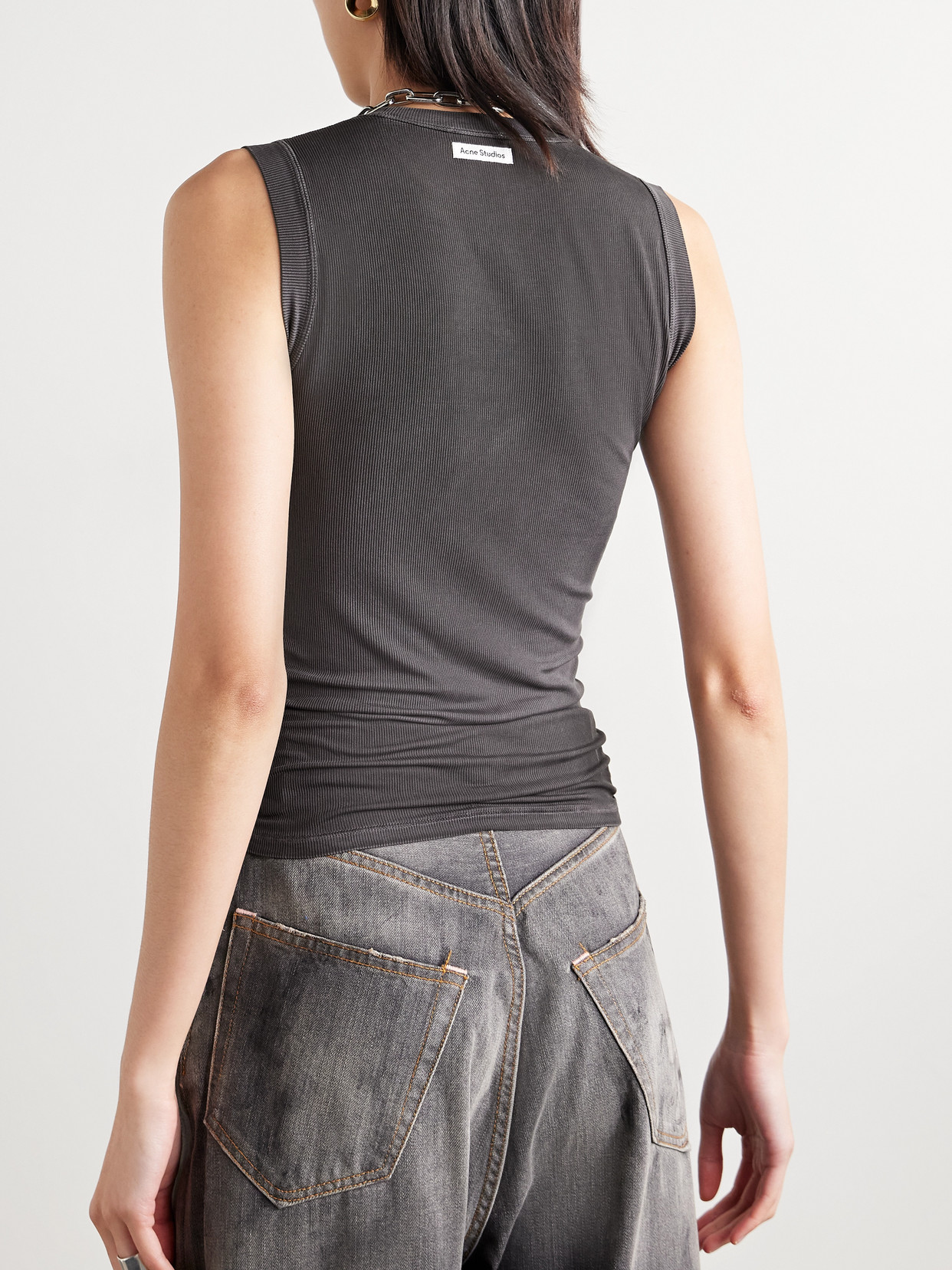 ACNE STUDIOS RIBBED STRETCH-JERSEY TANK
