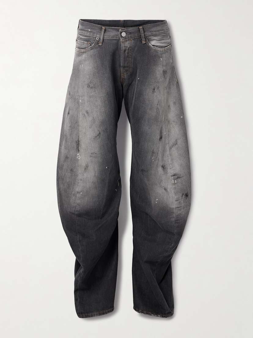 Acne Studios 2006 Paint-splattered Low-rise Barrel-leg Jeans