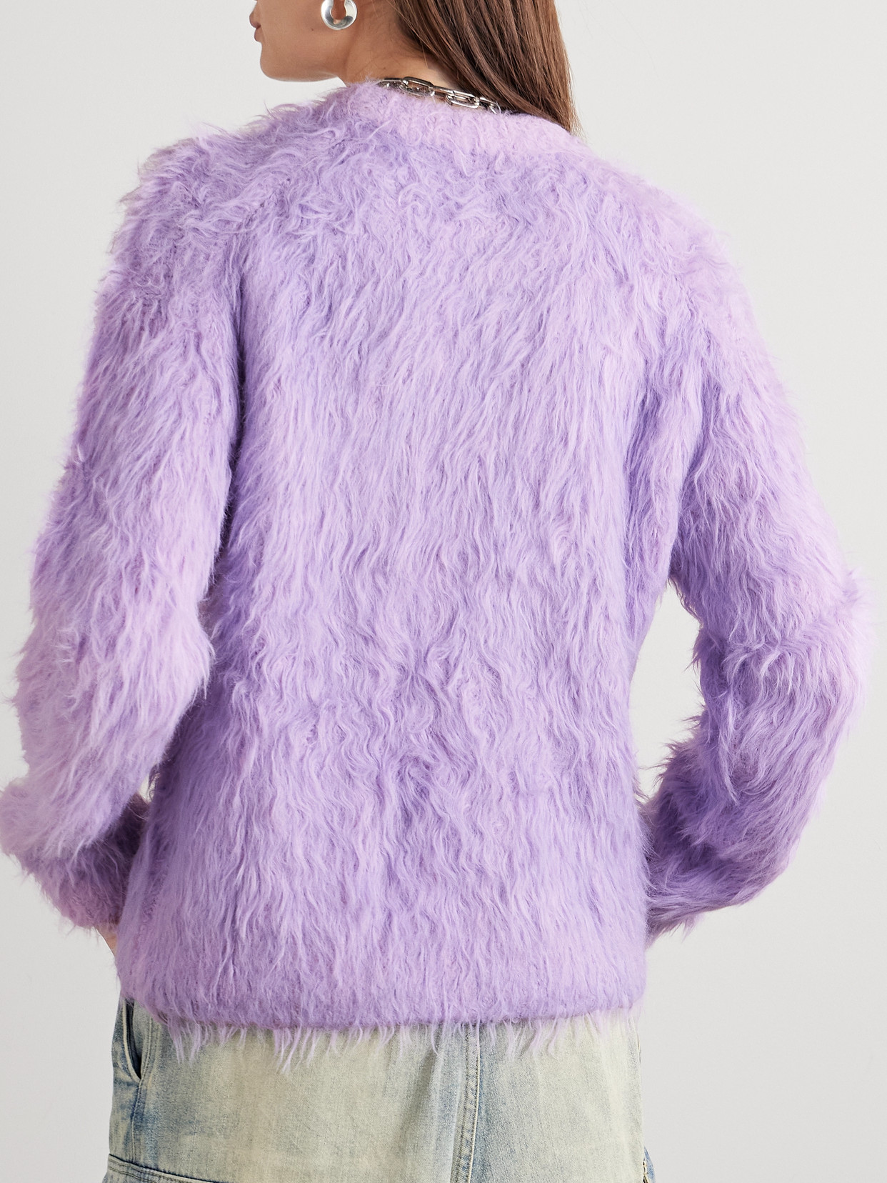Acne Studios Brushed Knitted Sweater In Purple