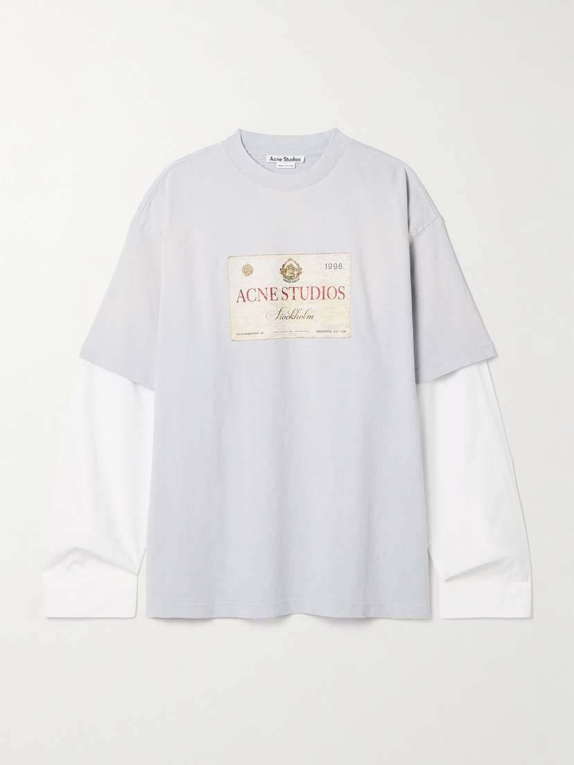 Acne Studios Layered Printed Cotton-jersey T-shirt