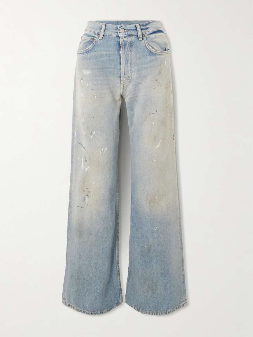 Acne Studios 2021 Distressed Mid-rise Straight-leg Organic Jeans
