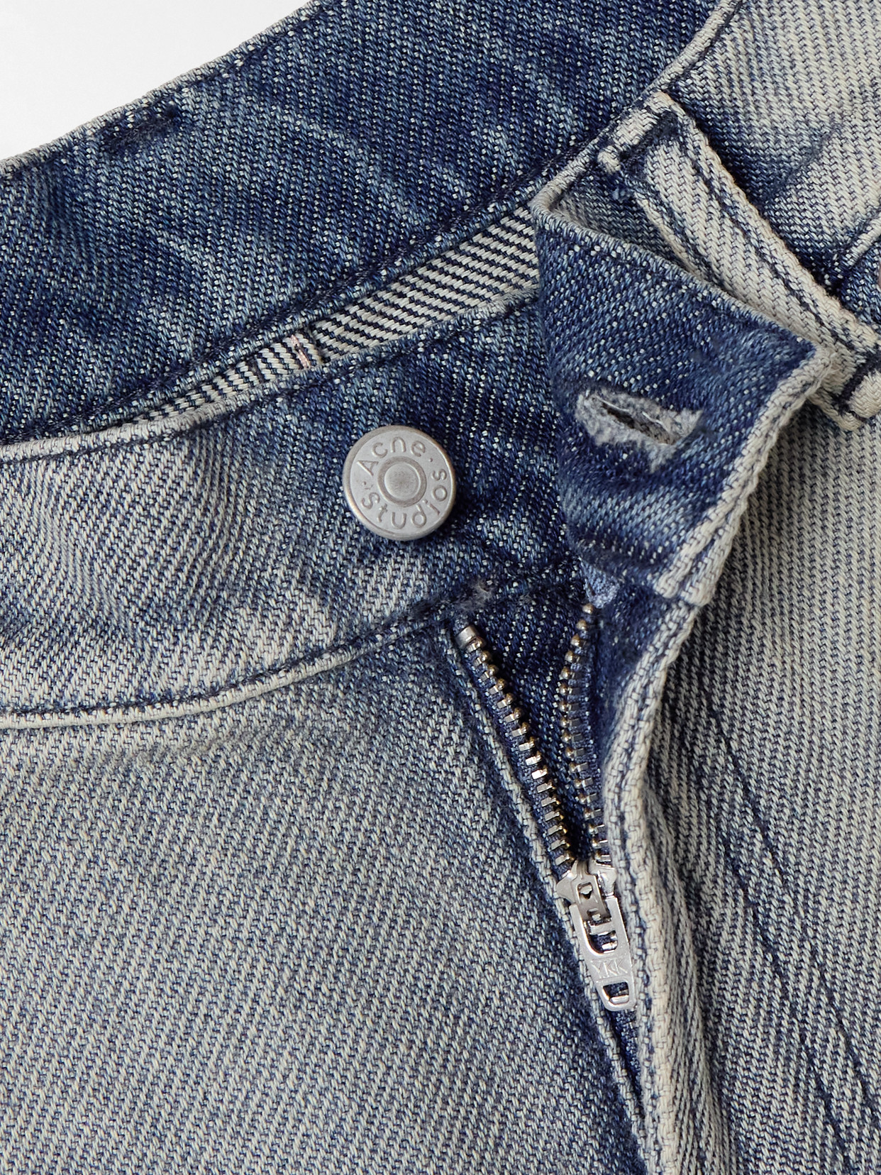 Acne Studios Distressed Mid-rise Flared Jeans In Blue