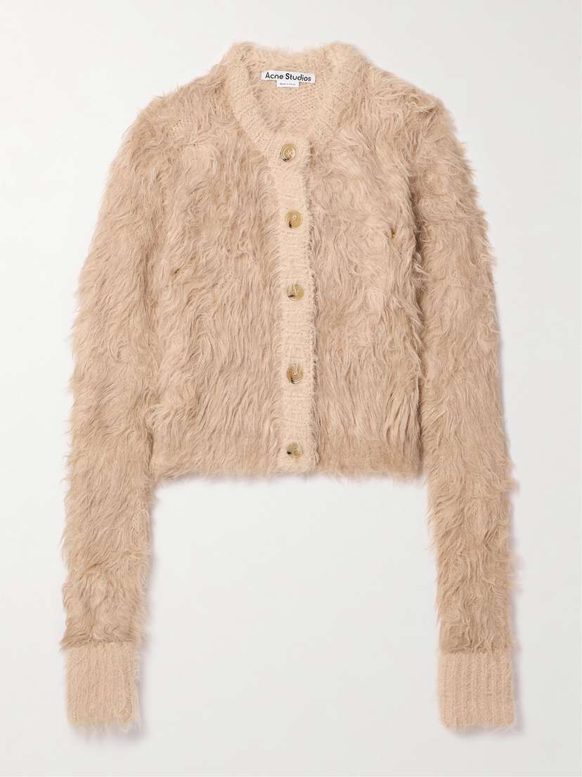 Acne Studios Cropped Brushed Knitted Cardigan
