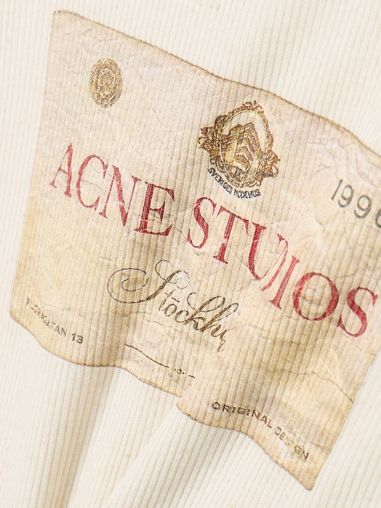 Acne Studios Layered Printed Ribbed Modal And Linen-blend Jersey Top In Ivory