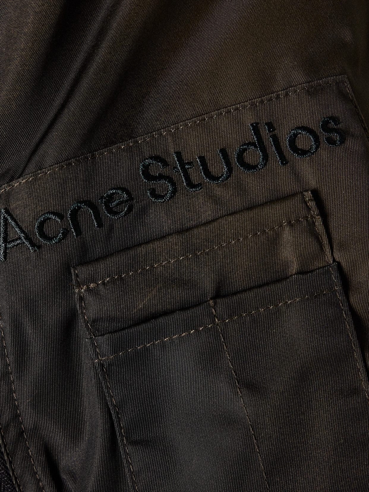 Acne Studios Fleece-trimmed Padded Shell Bomber Jacket In Brown