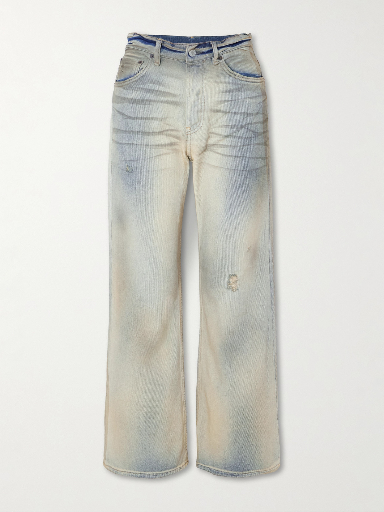 Acne Studios Carver Distressed Jeans In Blue