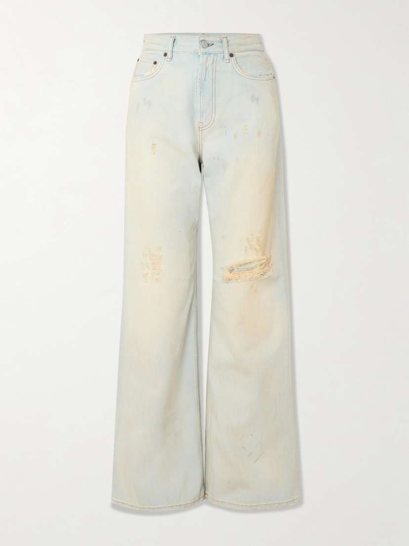Acne Studios 2022 Distressed High-rise Wide-leg Jeans