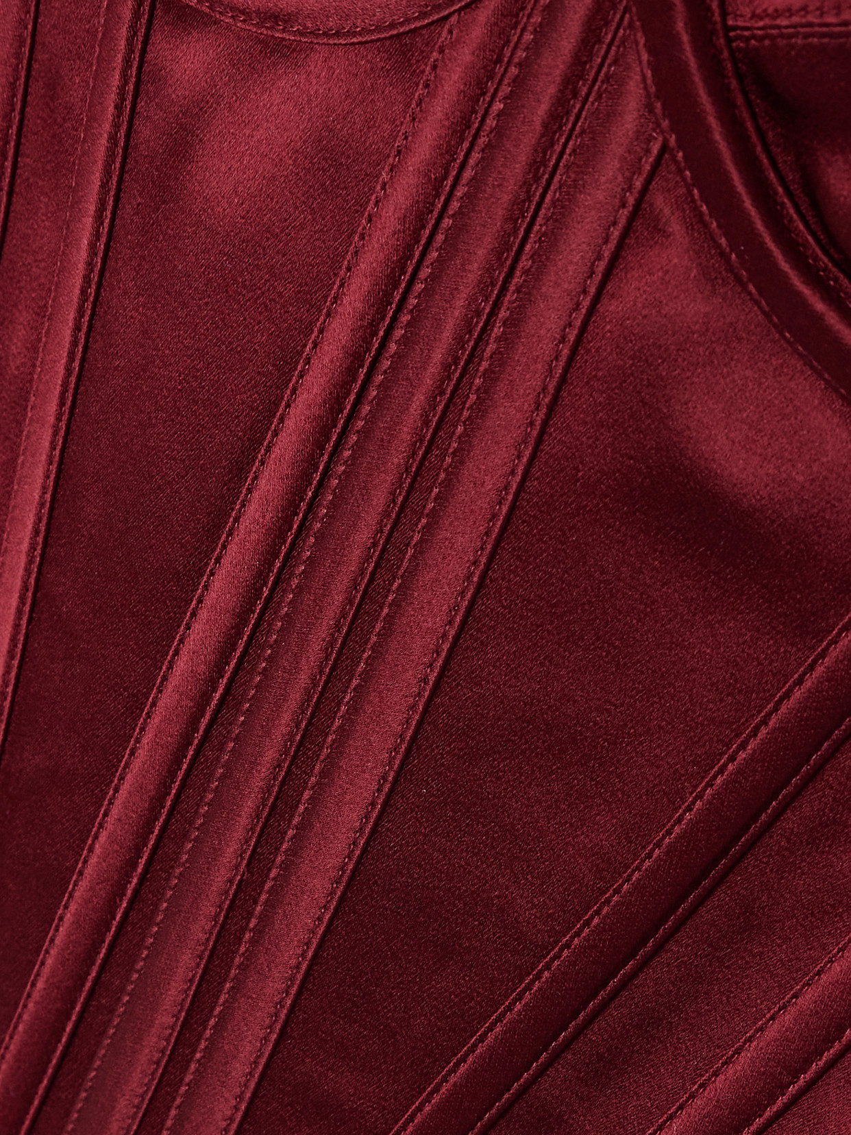 Wiederhoeft Salon Silk-satin Bustier Top In Burgundy